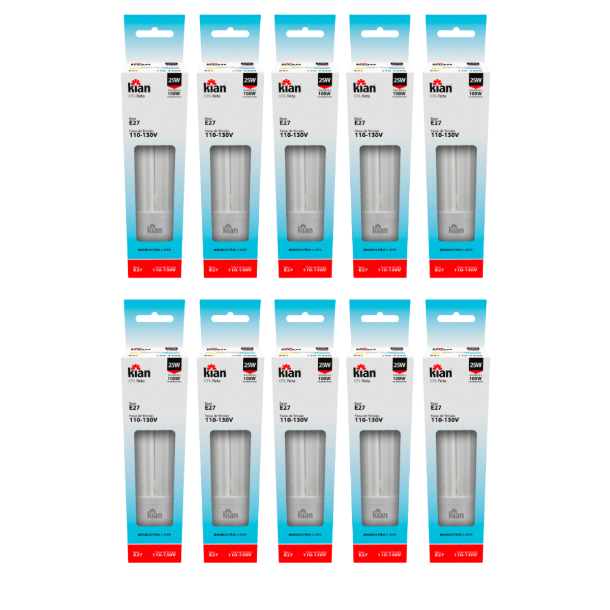 Kit Lâmpada Fluorescente 3u 25w Kian