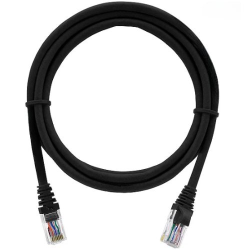 Cabo De Rede Lan Patch Cord Preto Rj45 Cat5e - 2,4m