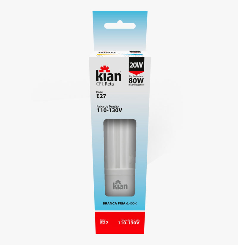 Kit Lâmpada Fluorescente 3u 20w Kian